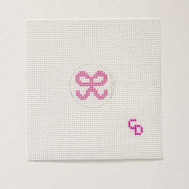 Mini Pink Bow 1" Key Fob Insert Canvas