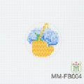 Mini Hydrangea Basket Key Fob Canvas