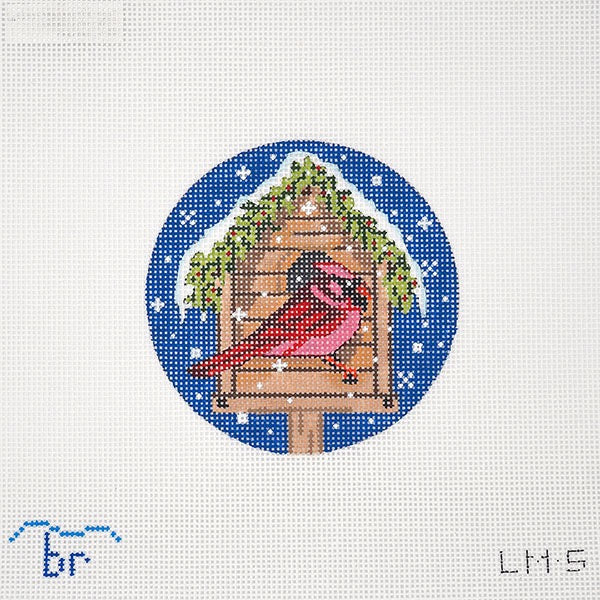 Birdhouse with Cardinal Canvas