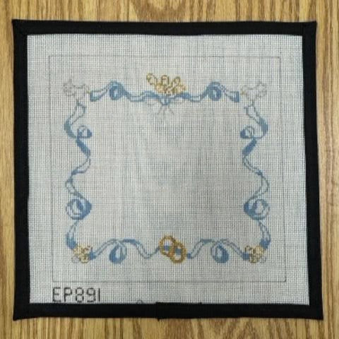 Ribbon and Doves Wedding Canvas Blue