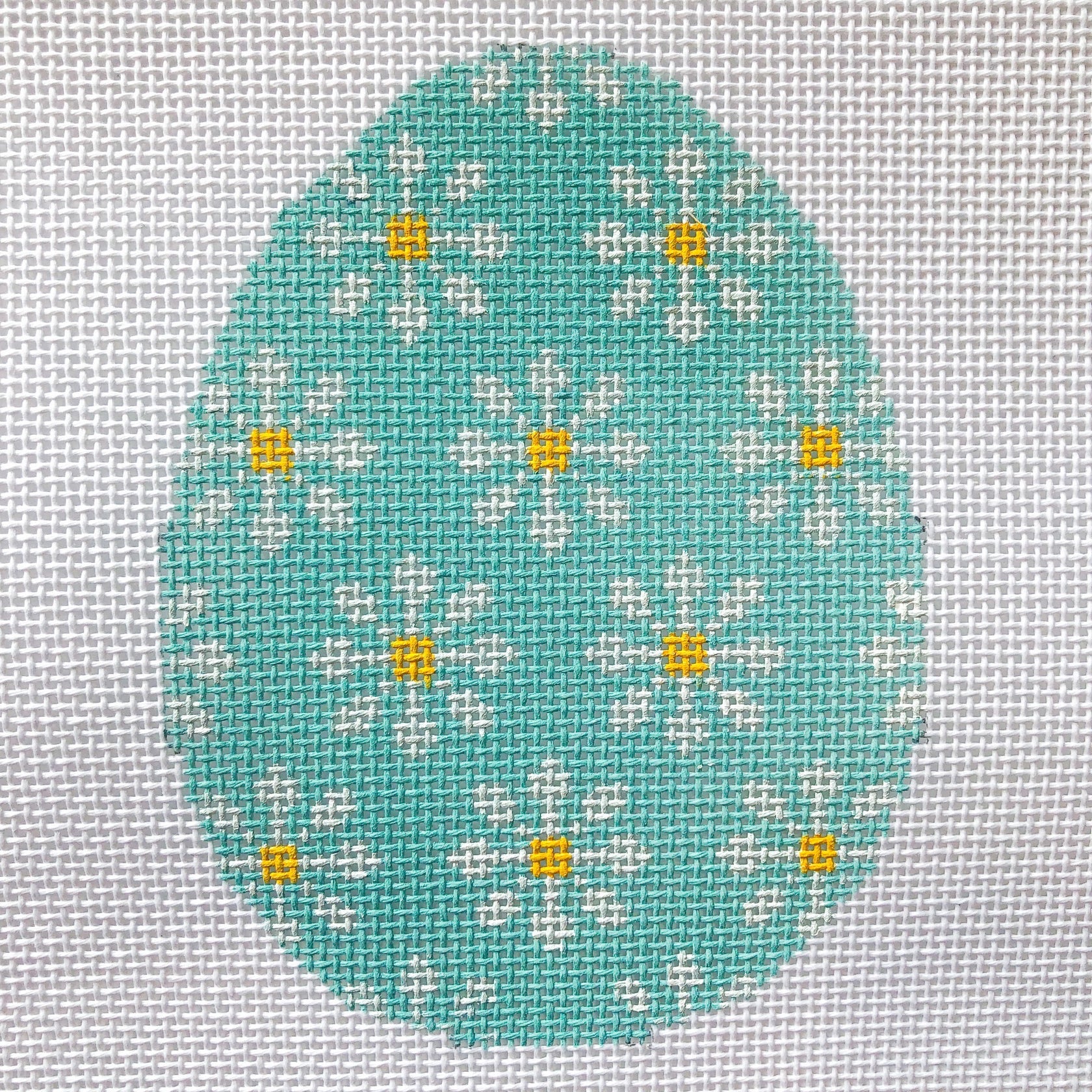 Daisy Egg Aqua Canvas