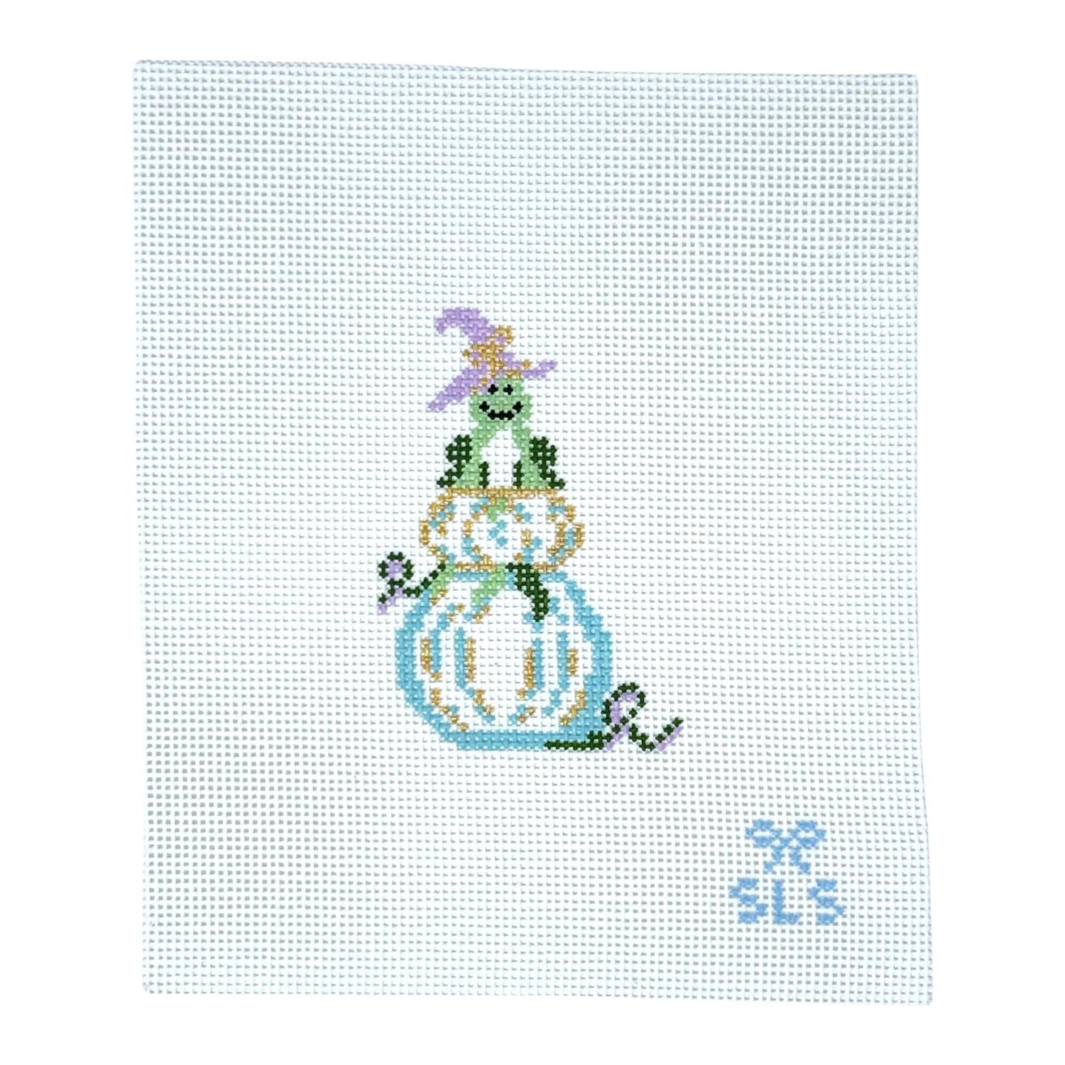 Frog on Pumpkins Canvas