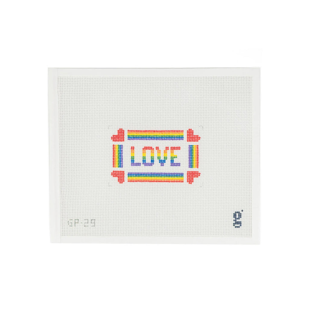Rainbow Love Mini Sign with Hearts Canvas