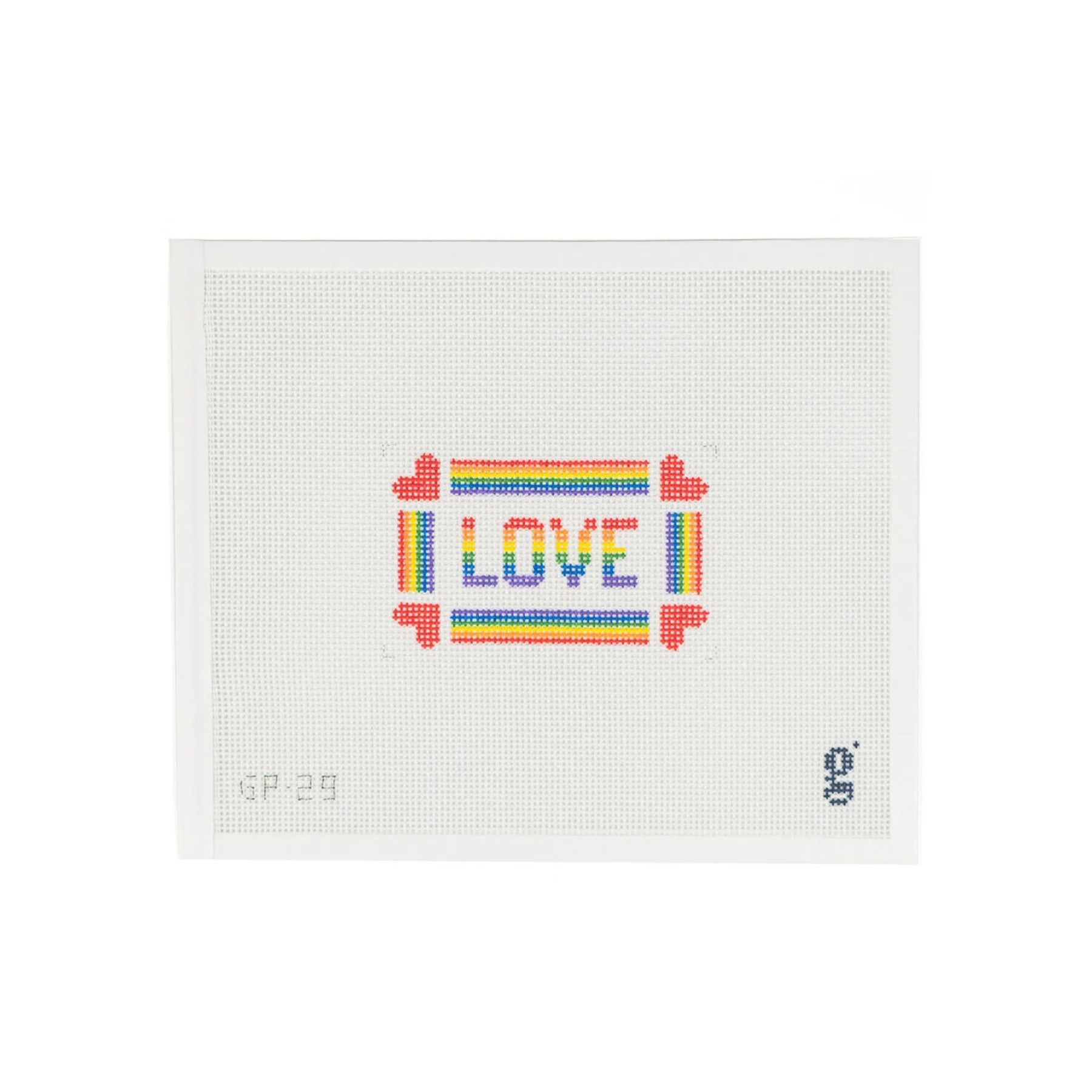 Rainbow Love Mini Sign with Hearts Canvas