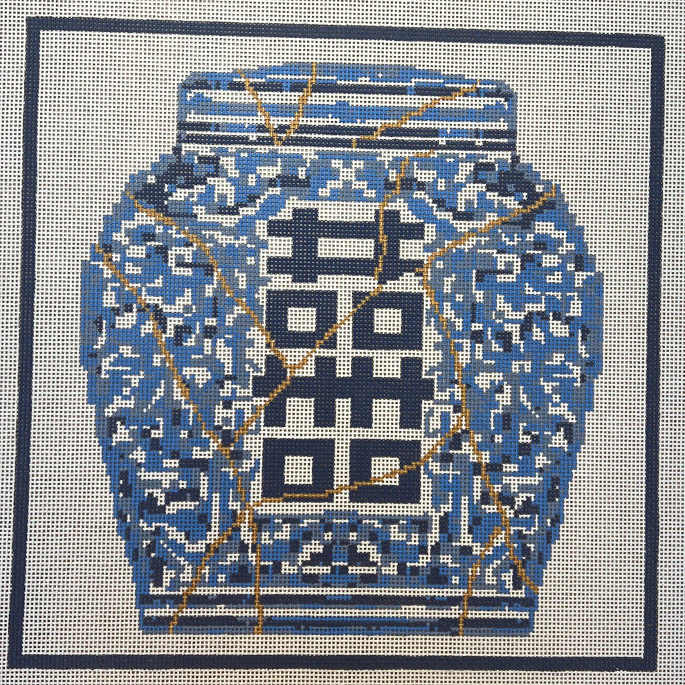 Kintsugi Ginger Jar Pillow