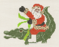 Santa on Alligator Canvas