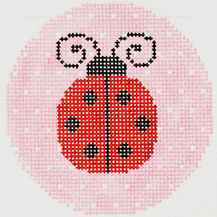 Ladybug 3" Round Canvas