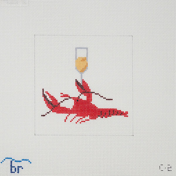 Boozy Lobster & Champagne Glass Canvas