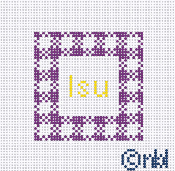 LSU Gingham Mini Square (2.2") Canvas