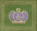 Medium Mardi Gras Crown on Green Canvas