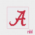 Crimson on White Alabama Mini Square (2.2") Canvas