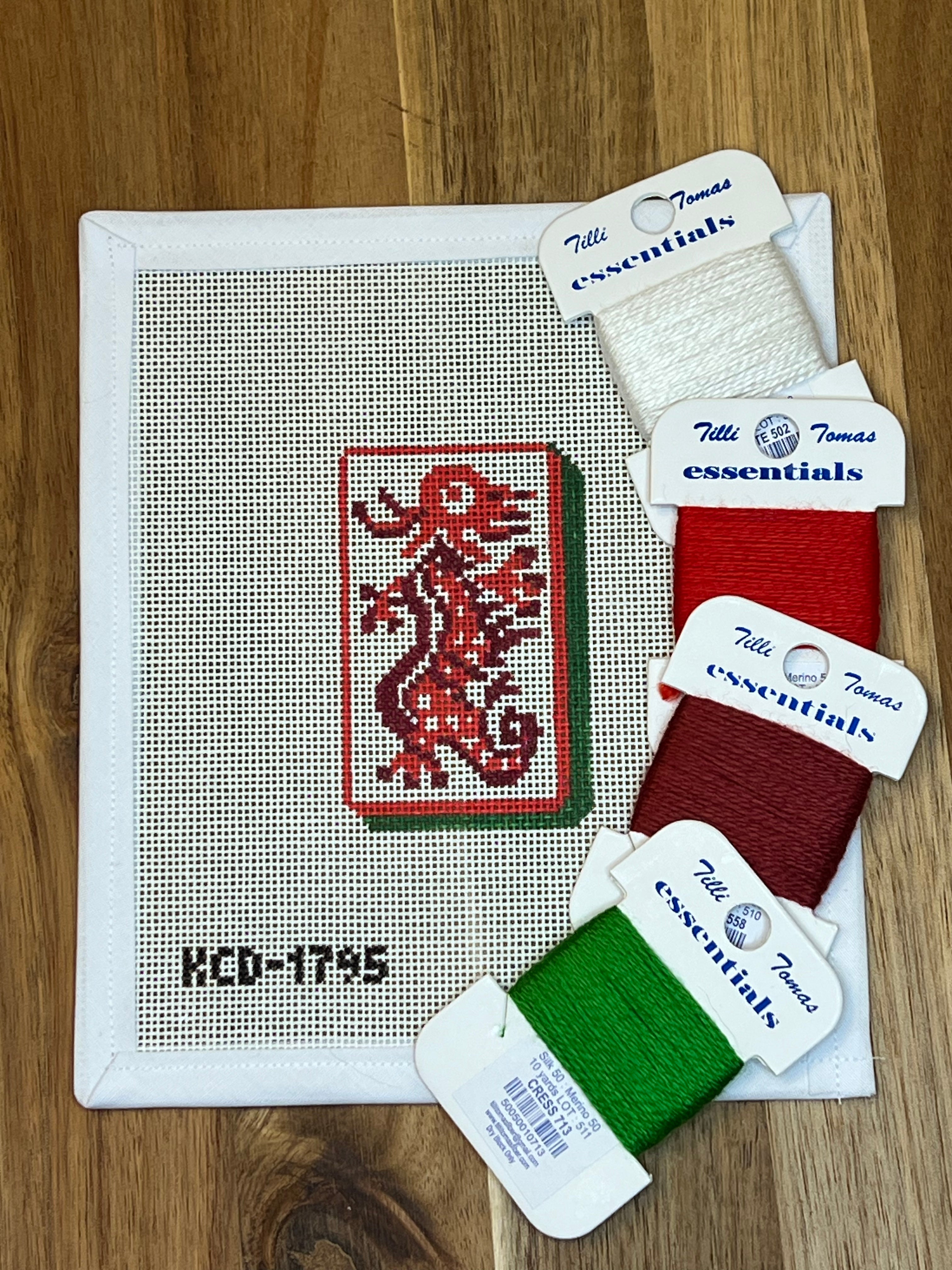 Red Dragon Mahjong Tile Canvas