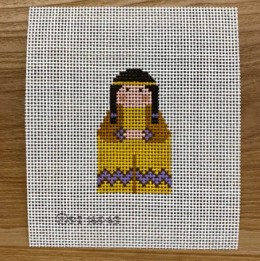 Native American Boy Stitch It Angel Canvas