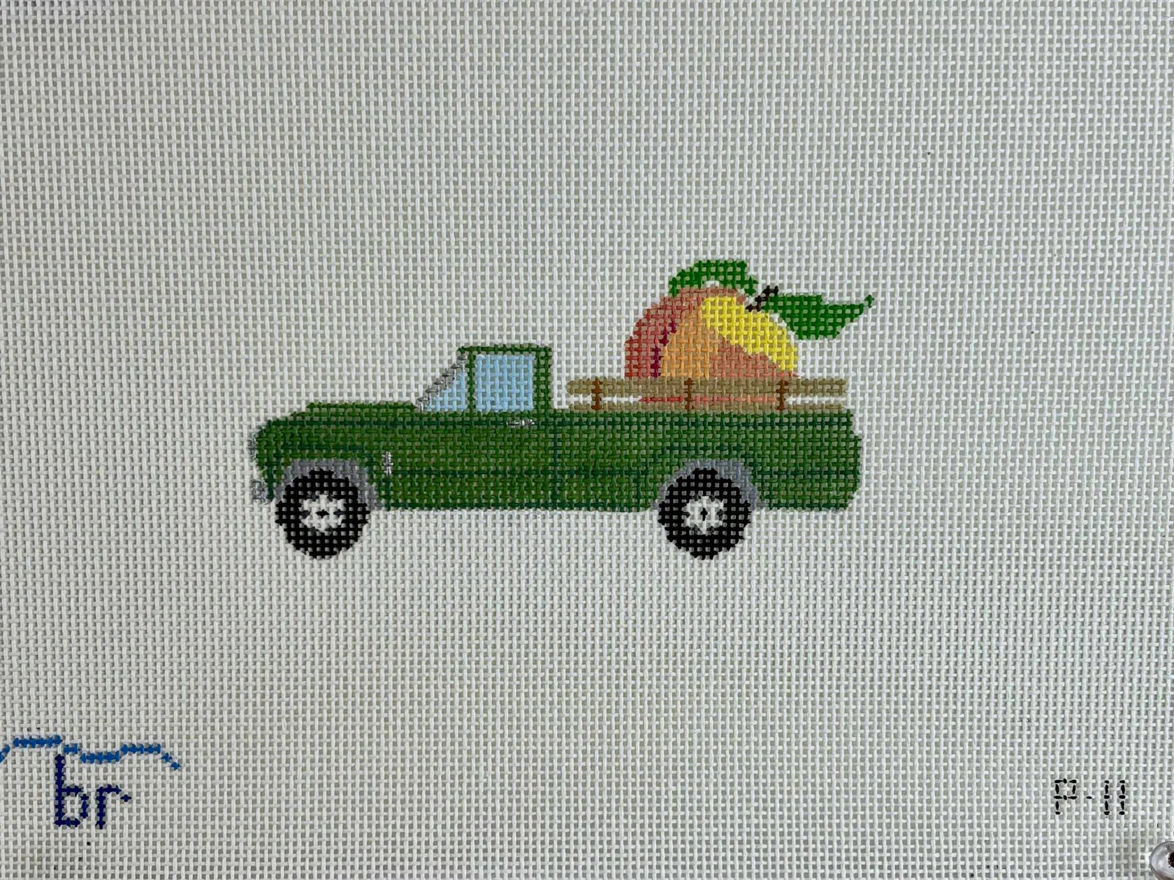 Peach Truck Canvas on 18 mesh