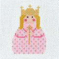 Pink with Gold Crown Stitch It Angel Canvas