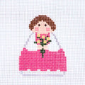 Pink with Flowers Stitch It Angel Canvas