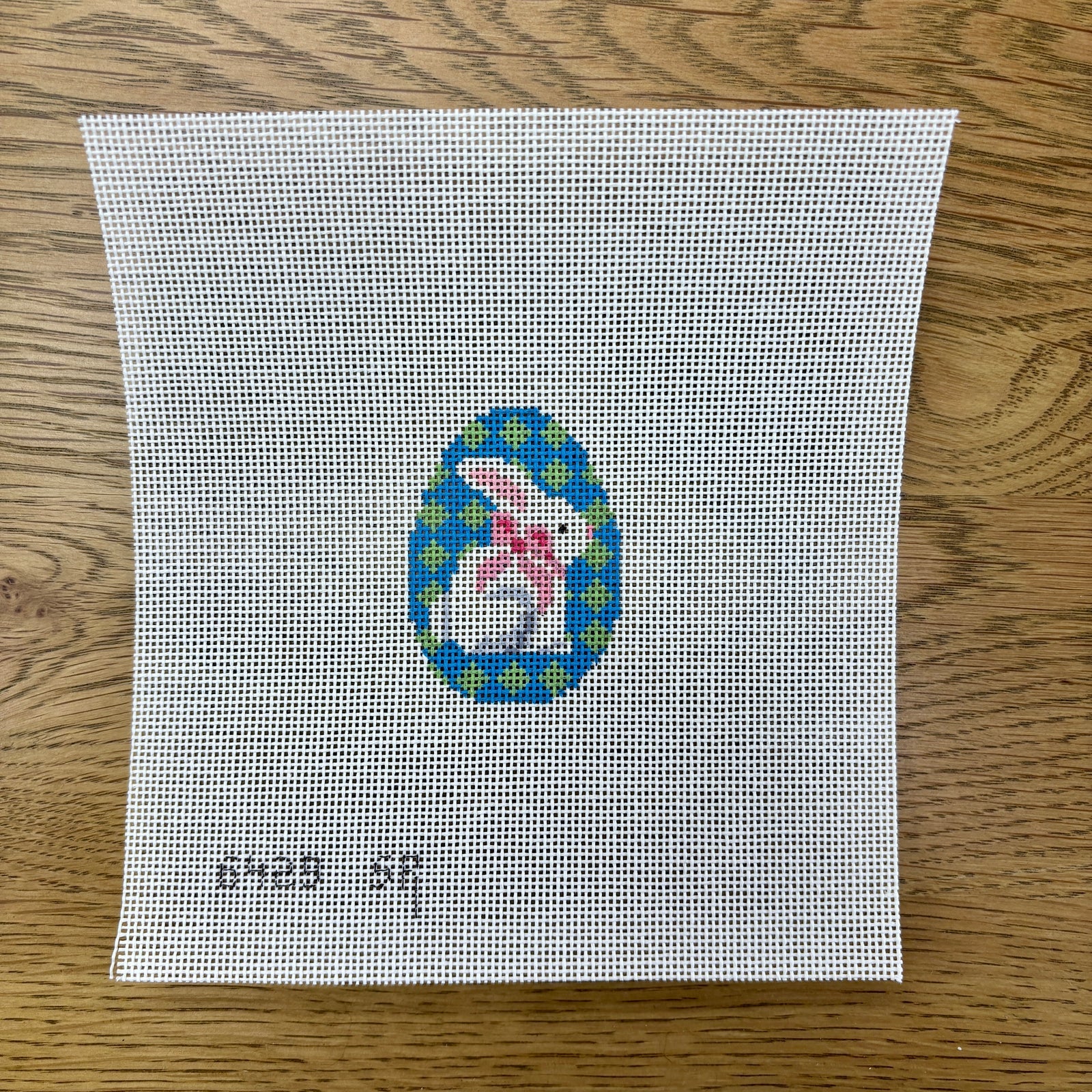 Pink Bow Bunny Egg Canvas