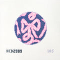 Pink Bow on Navy Round Canvas