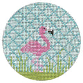 Pink Flamingo Round Canvas