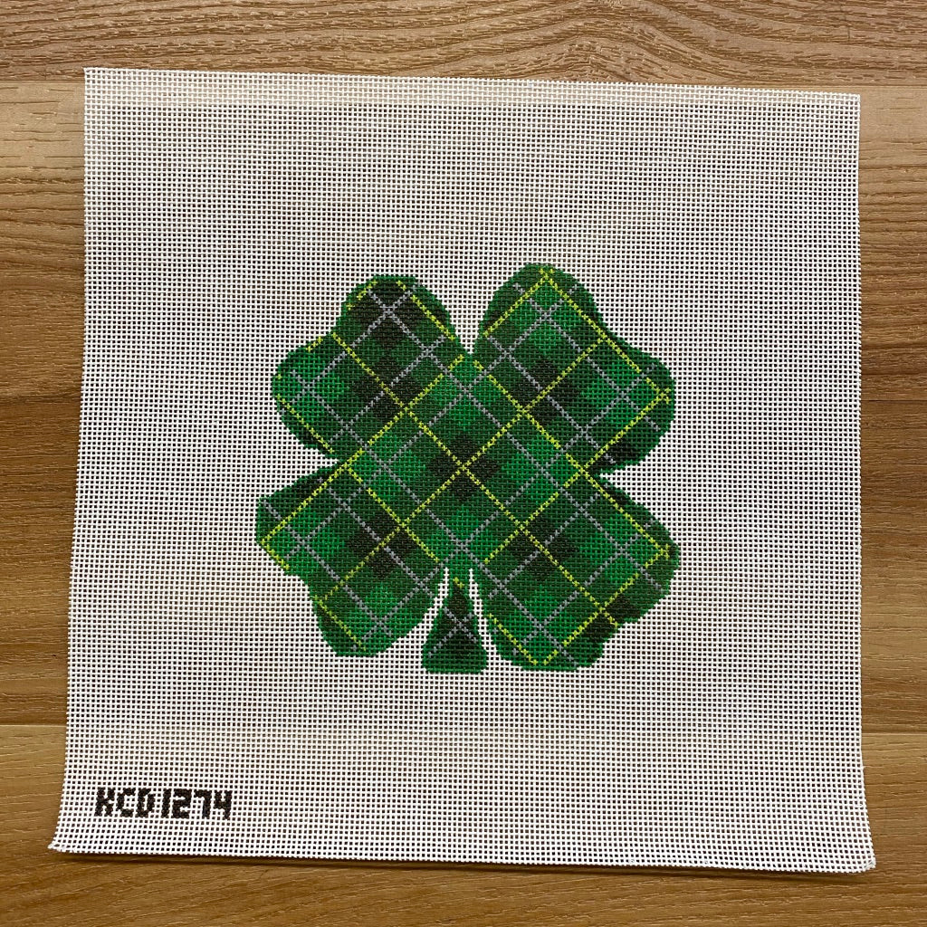 Plaid Shamrock Ornament Canvas