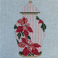 Poinsettia Ginger Jar Canvas