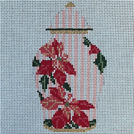 Poinsettia Ginger Jar Canvas