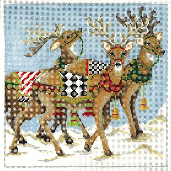 Zero Degrees North - Prancing Reindeer Canvas