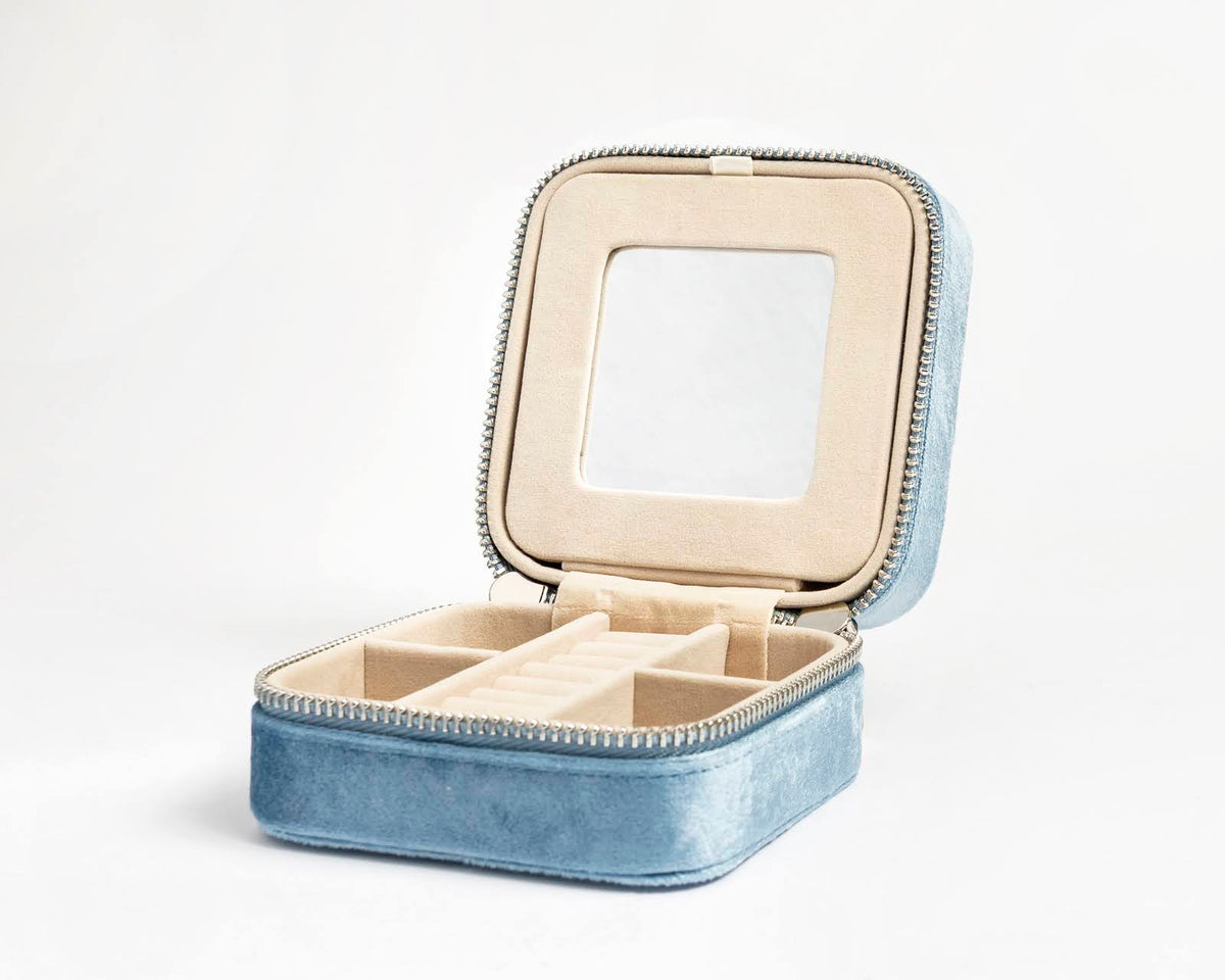 4" Self Finishing Jewelry Box - Velvet-Denim