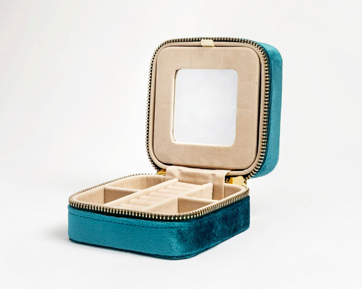 4" Self Finishing Jewelry Box - Velvet-Peacock