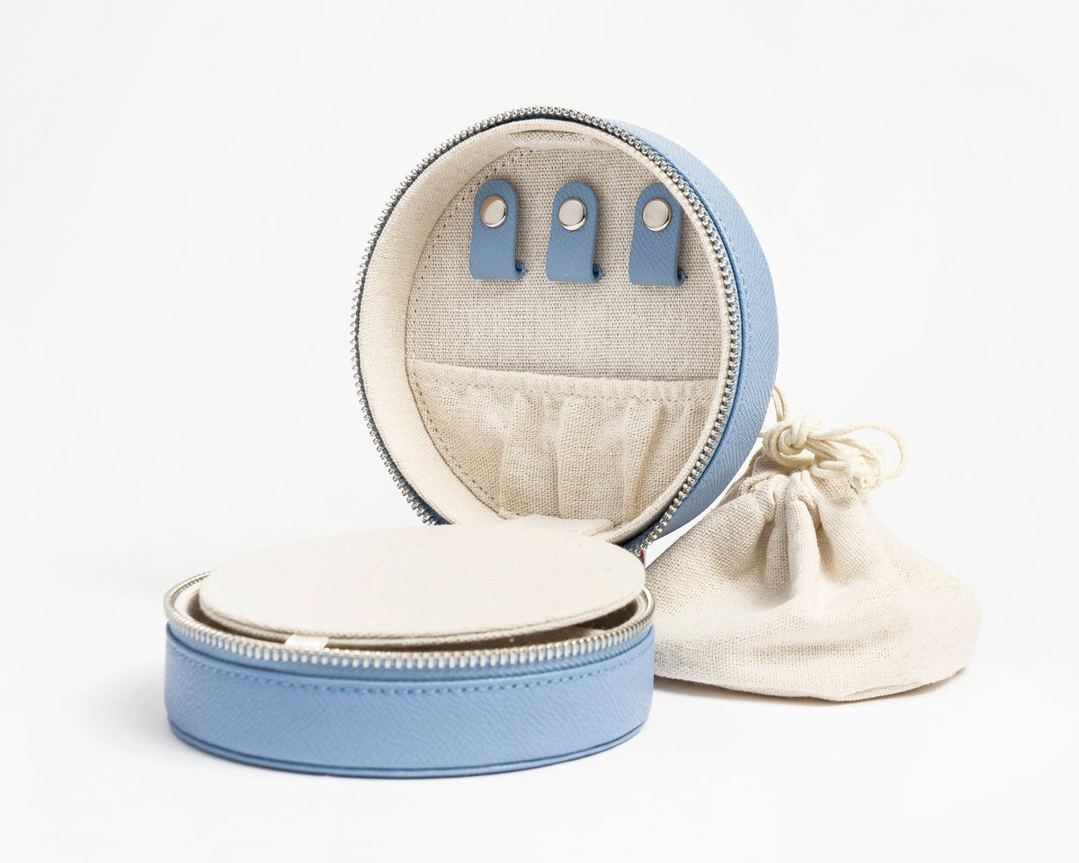 5" Round Self Finishing Jewelry Box - Cornflower