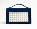 The Everyday Clutch - Navy Suede+Silver Chain