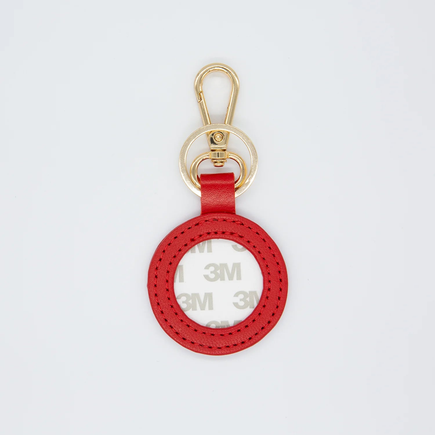 Leather Self-Finishing Key Fob-Red