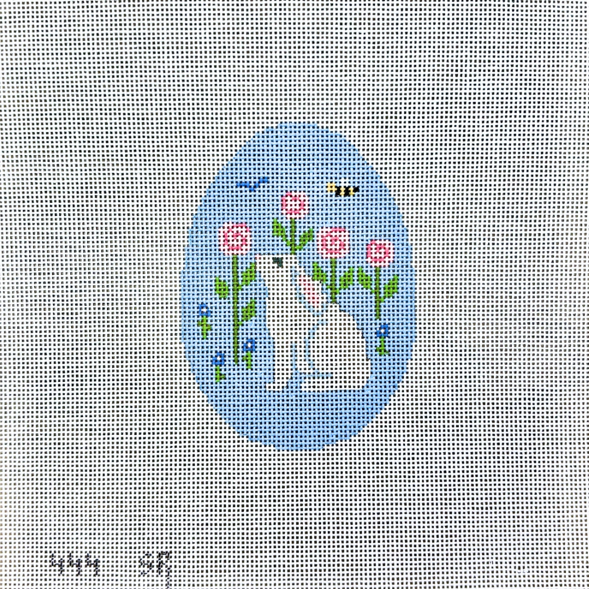 Smell the Flowers Bunny Rabbit Egg Canvas