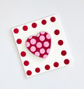 Pink on Red Heart Needleminder