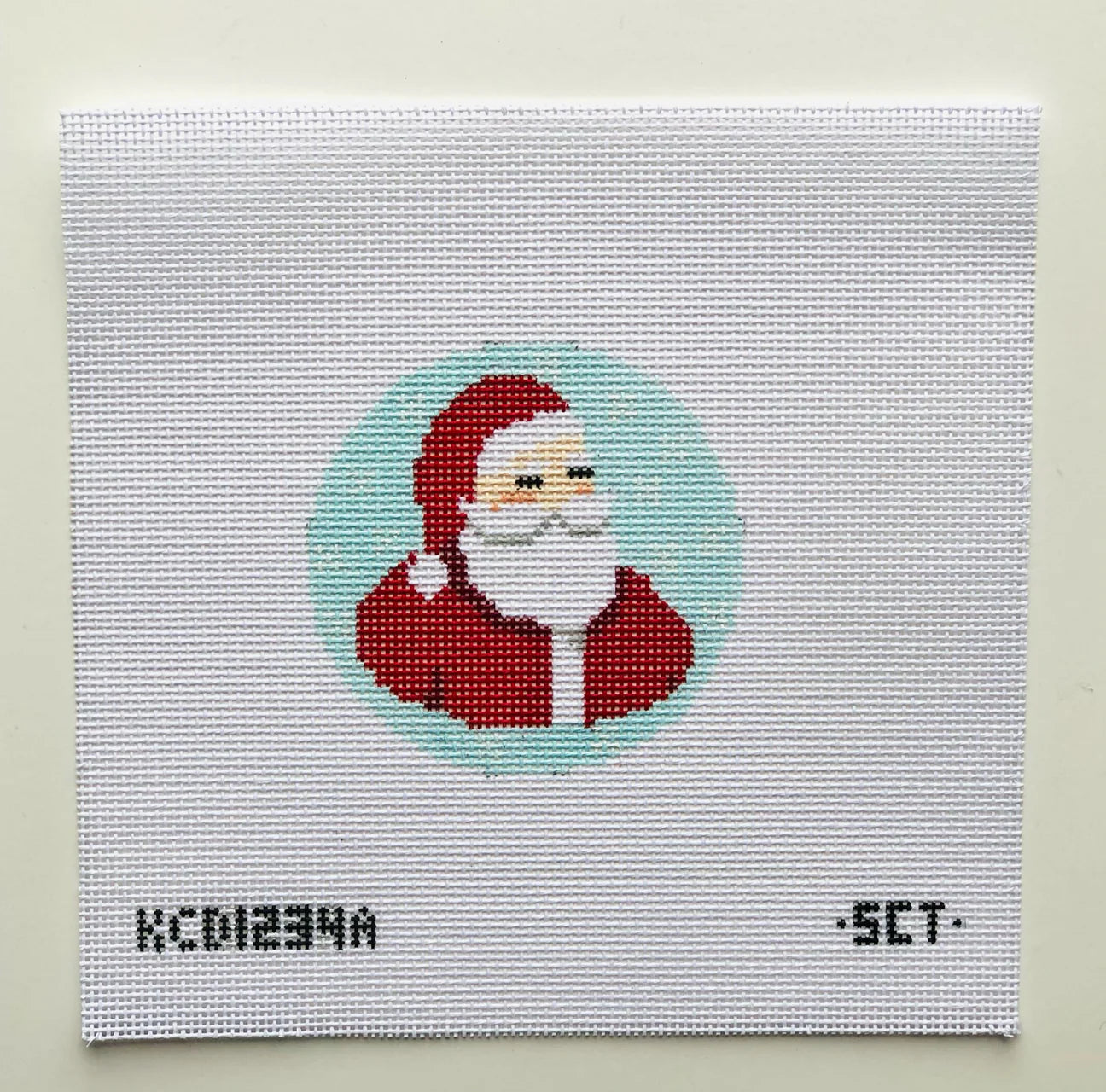 Santa on Aqua Canvas