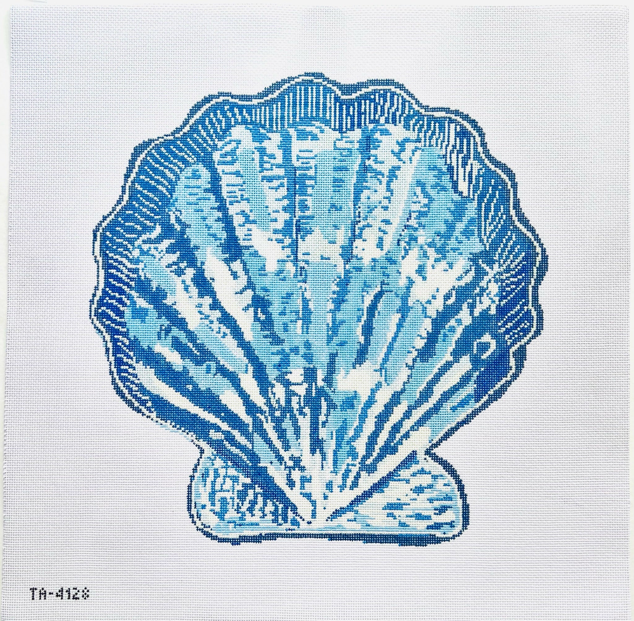 Scallop Shell Ornament Canvas (Turquoise)