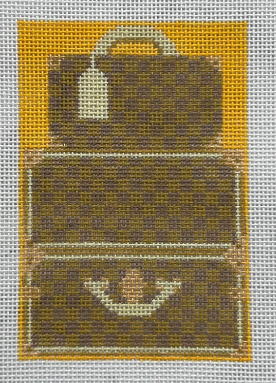 Brown Check Travel Trunks Canvas