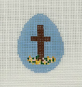 Cross with Flowers Egg Mini Canvas