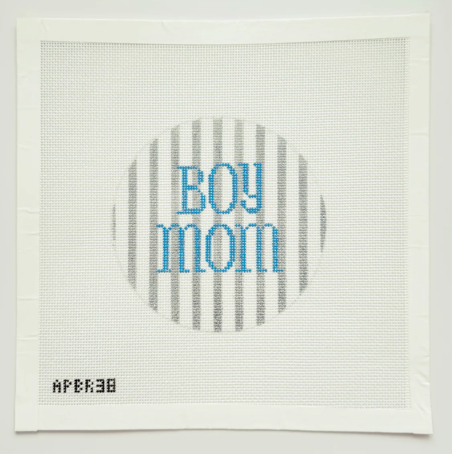 Boy Mom Round Canvas