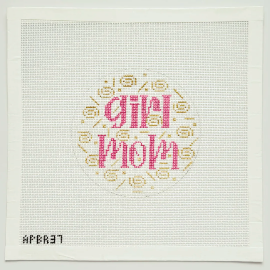 Girl Mom Round Canvas