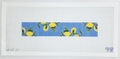 Lemons on Solid Blue Key Fob Canvas