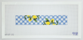 Lemons on Gingham Blue Key Fob Canvas