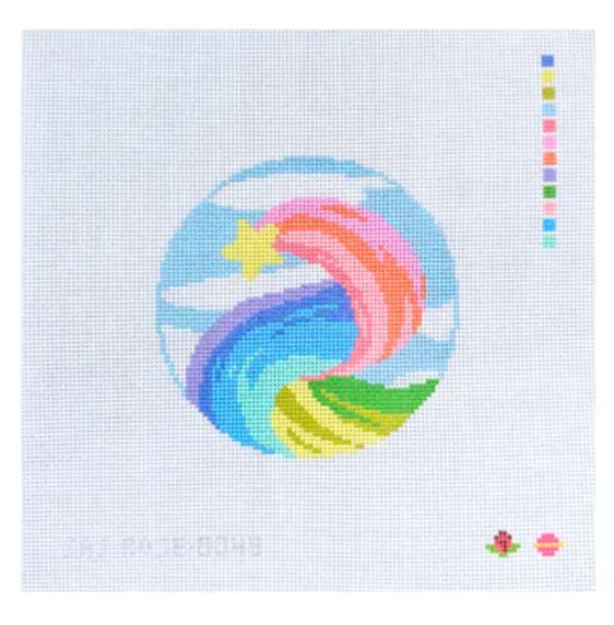 Pastel Star Round Canvas