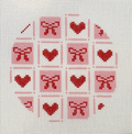 Bows and Hearts Round Canvas