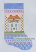 Over the Moon House Christmas Stocking Canvas
