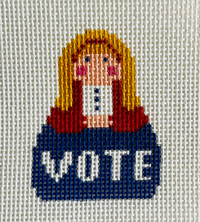 VOTE Stitch It Angel Canvas