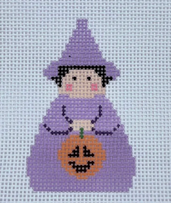 Purple Witch Stitch It Angel Canvas