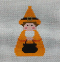 Orange Witch Stitch It Angel Canvas