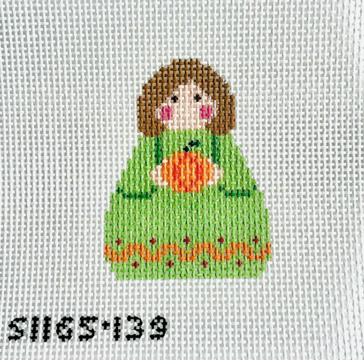 Pumpkin Stitch It Angel Canvas