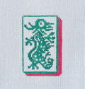 Green Dragon Mahjong Tile Canvas